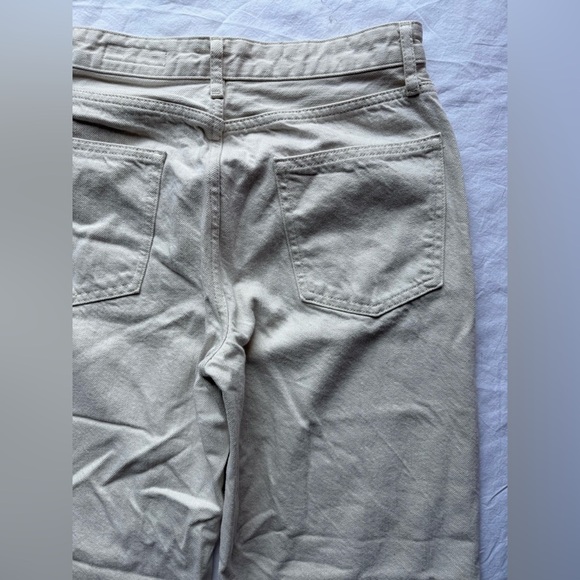 Zara Tan Sand High Waist Wide Leg Denim Jeans 10 - Picture 5 of 11